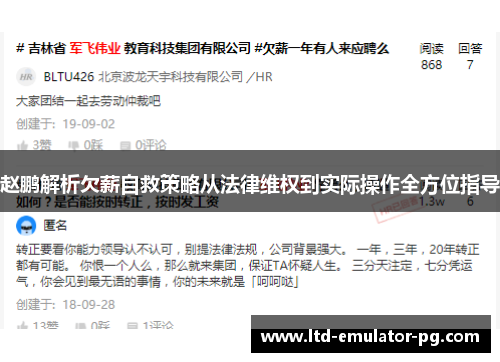 赵鹏解析欠薪自救策略从法律维权到实际操作全方位指导